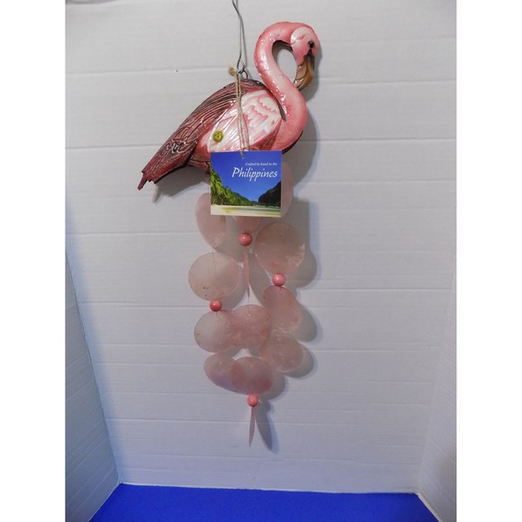 NEW Metal Flamingo Wind Chimes Figurine Philippines Home Decor Florida Souvenir - Picture 2 of 8